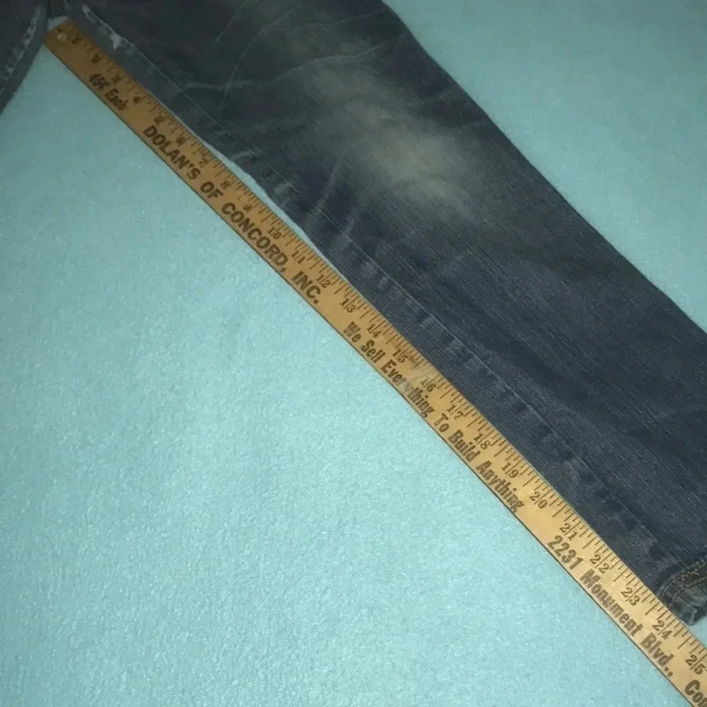 FUBU The Collection distressed bling embroidered jeans boot cut size 10